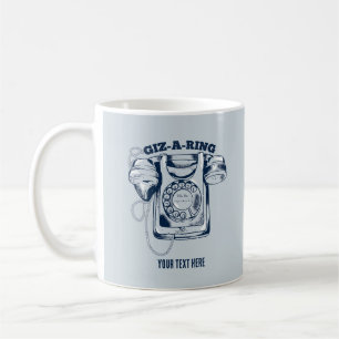Rotary dial telephone Blue Coffee Mug