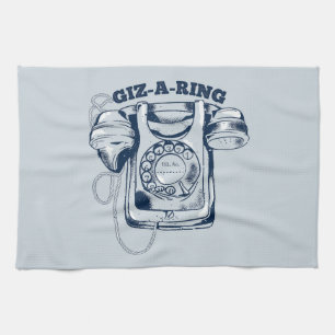 Rotary dial telephone Blue Kitchen Towel