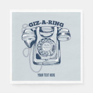 Rotary dial telephone Blue Napkins
