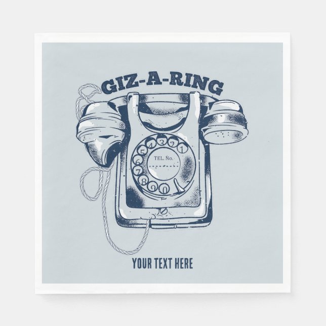 Rotary dial telephone Blue Napkins (Front)