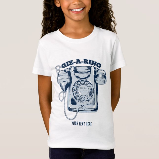 Rotary dial telephone Blue T-Shirt (Front)