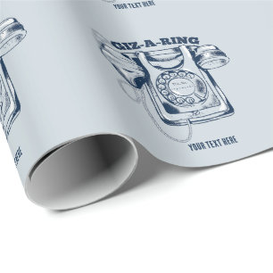 Rotary dial telephone Blue Wrapping Paper