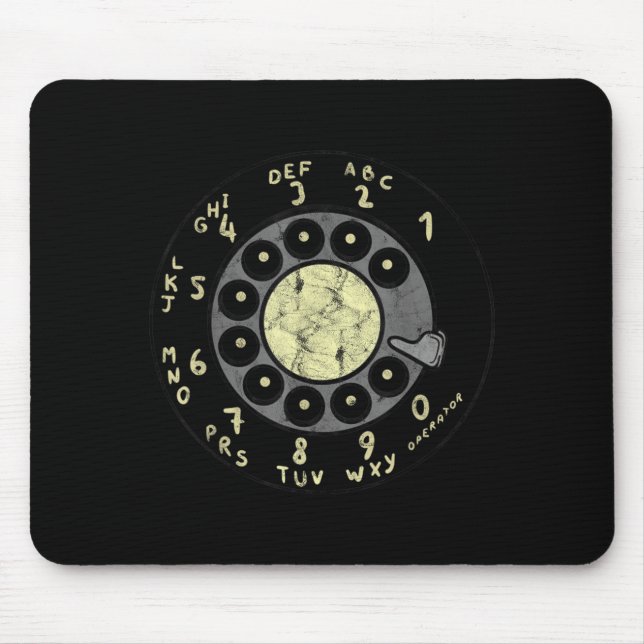 Rotary Dial Vintage Old Phones Numbers  Mouse Pad (Front)