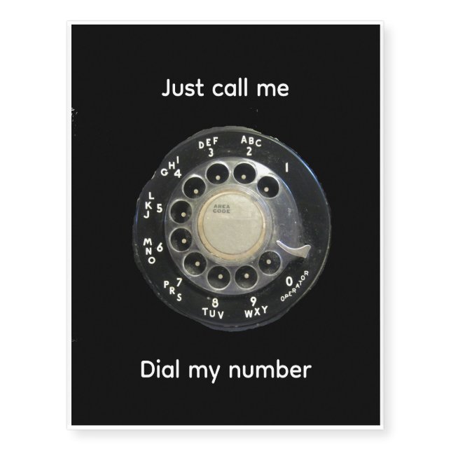 Rotary Dialer Temporary Tattoos  (Front)