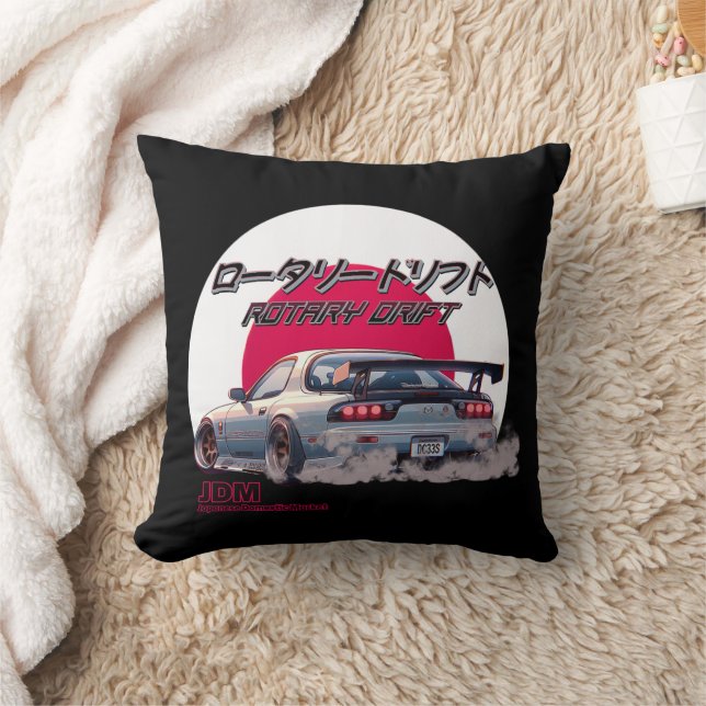 Rotary Drift RX-7 - Japanese Street Legend Throw Pillow (Blanket)