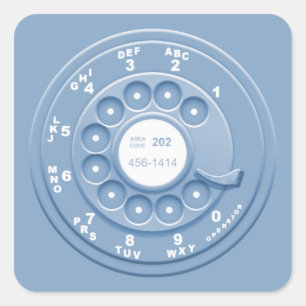 Rotary Faux -blu Square Sticker