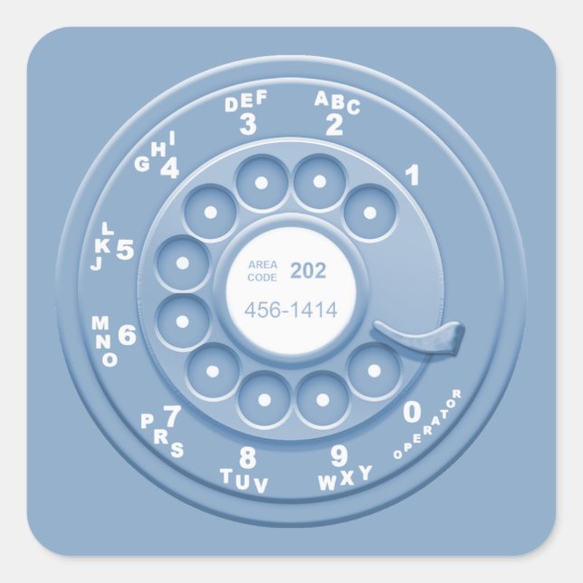 Rotary Faux -blu Square Sticker (Front)