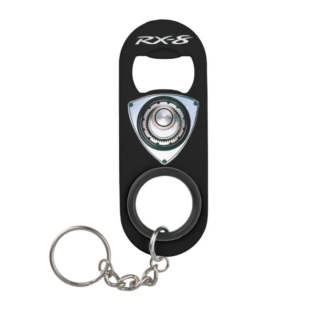 Rotary Mini Bottle Opener With Keychain (Front)