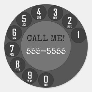 Rotary Phone Classic Round Sticker