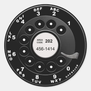 Rotary Phone Dial Classic Round Sticker