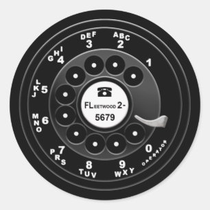 Rotary Phone Dial -Custom 921 Classic Round Sticker