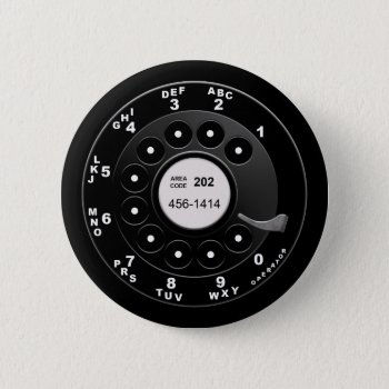 Rotary Phone Dial Pinback Button by kbilltv at Zazzle