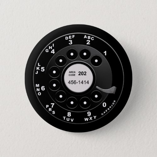Rotary Phone Dial Pinback Button