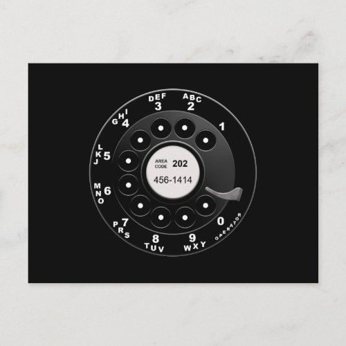 Rotary Phone Dial Postcard