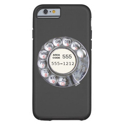 Rotary phone dial with phone number tough iPhone 6 case