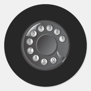 Rotary Phone Halloween Dial Telephone Classic Round Sticker