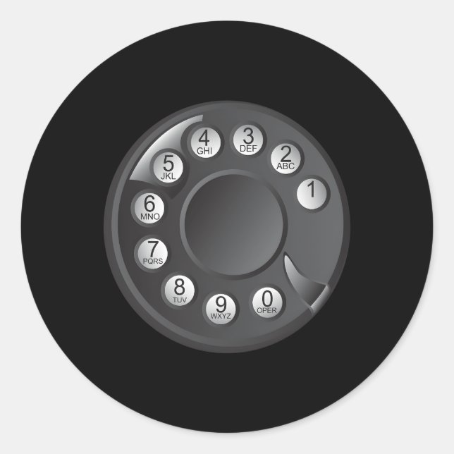 Rotary Phone Halloween Dial Telephone Classic Round Sticker (Front)