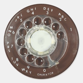 Rotary Phone Look Classic Round Sticker by CarriesCamera at Zazzle