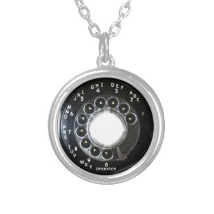 Rotary Phone Silver Plated Necklace