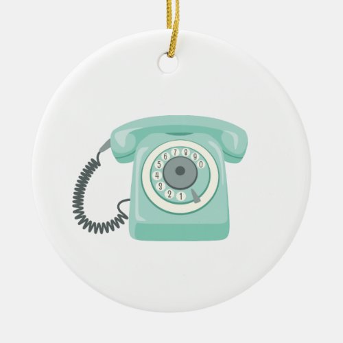 Rotary Telephone Ceramic Ornament