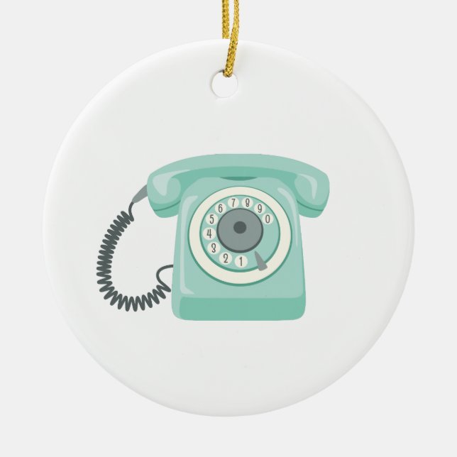 Rotary Telephone Ceramic Ornament (Front)