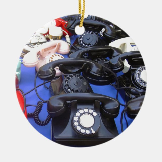 Rotary Telephone Ceramic Ornament (Front)