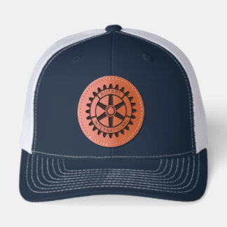 Rotary Trucker Cap with Leather Patch