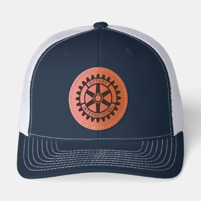 Rotary Trucker Cap with Leather Patch (Front)