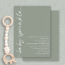 Rotated Calligraphy Sage Baby Shower Sprinkle Invitation