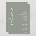 Rotated Calligraphy Sage Green Wedding Program<br><div class="desc">Rotated Calligraphy Sage Green Wedding Program. Available digitally or printed. A modern typographical design with Welcome in a set script and rotated.</div>