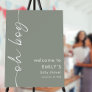 Rotated Script Oh Boy Sage Welcome Baby Shower Foam Board