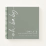 Rotated Script Sage Oh Baby Shower Guest Book
