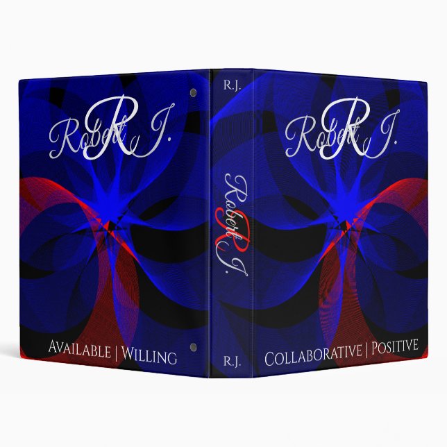 Rotating Blue Accent Geometric Virtue Binder (Background)