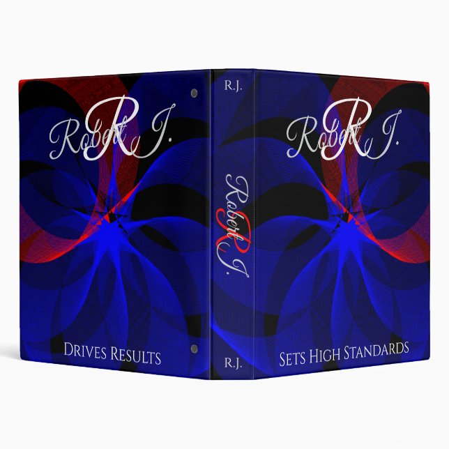 Rotating Blue Accent Geometric Virtue Binder (Background)