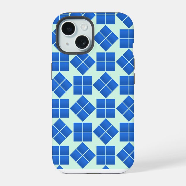 Rotating Blue Squares Iphone Case (Back)
