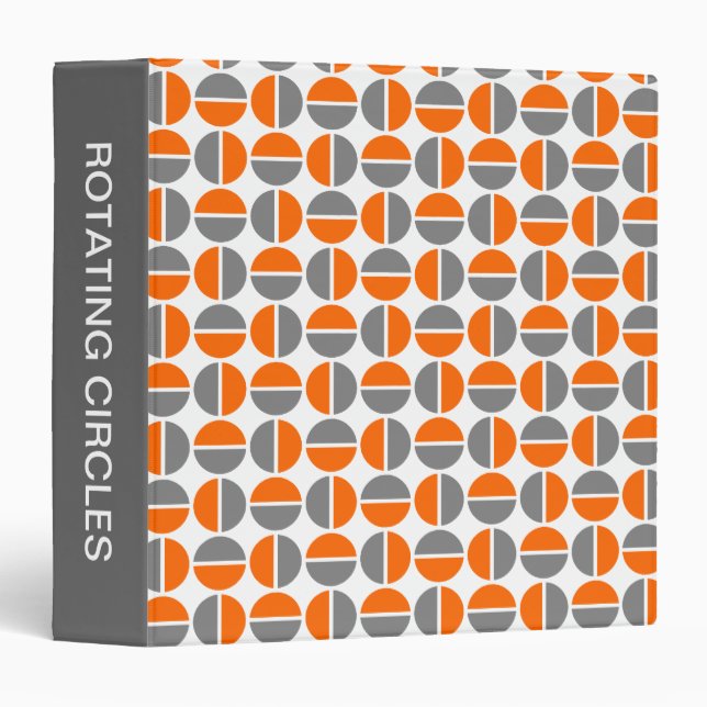 Rotating Circles (1.5in) Orange and Gray Binder (Front/Spine)