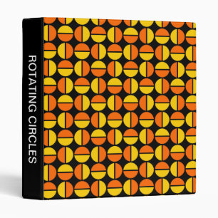 Rotating Circles (1in) Orange and Amber on Black Binder