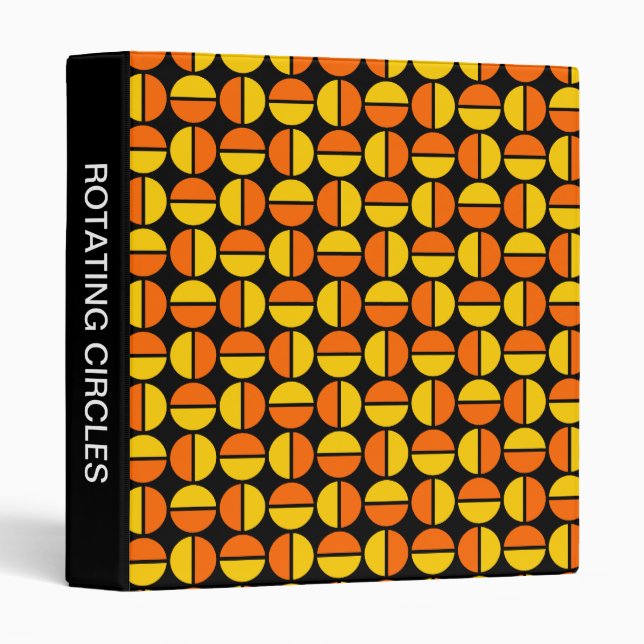 Rotating Circles (1in) Orange and Amber on Black Binder (Front/Spine)