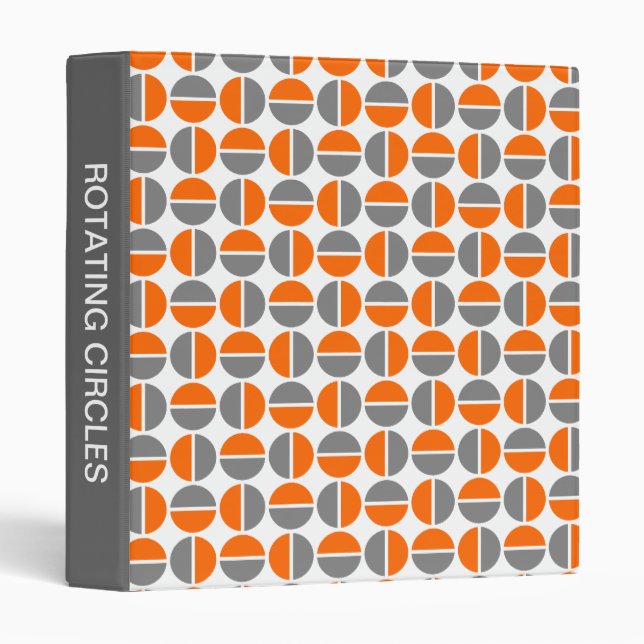 Rotating Circles (1in) Orange and Gray Binder (Front/Spine)
