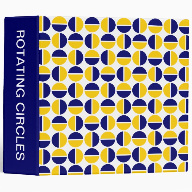 Rotating Circles (2in) Amber and Dp Navy 3 Ring Binder (Front/Spine)