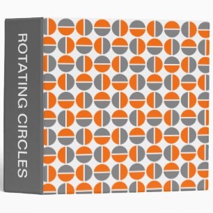 Rotating Circles (2in) Orange and Gray 3 Ring Binder