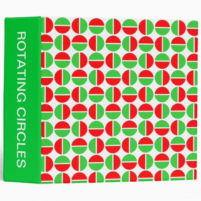 Rotating Circles (2in) Red and Green Binder (Front/Spine)