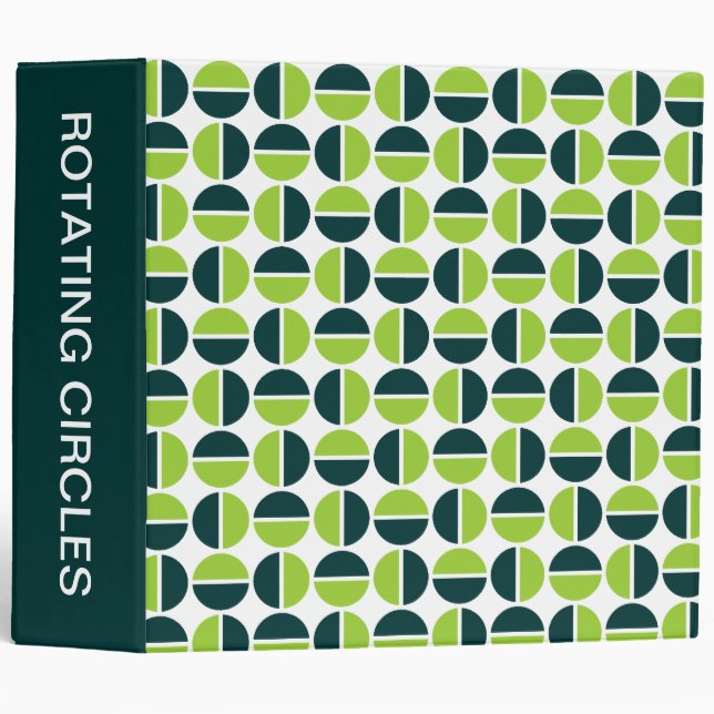 Rotating Circles (2in) Shades of Green Binder (Front/Spine)