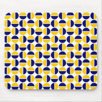 Rotating Circles - Deep Navy and Amber Mouse Pad