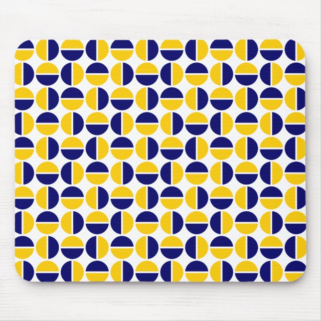 Rotating Circles - Deep Navy and Amber Mouse Pad (Front)