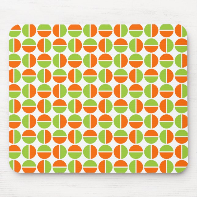 Rotating Circles - Green and Orange Mouse Pad (Front)