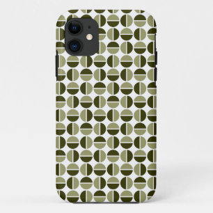 Rotating Circles - Khaki and Dark Olive iPhone Cas iPhone 11 Case