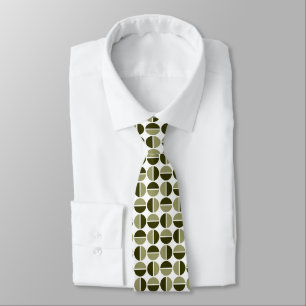 Rotating Circles - Khaki and Dark Olive Neck Tie