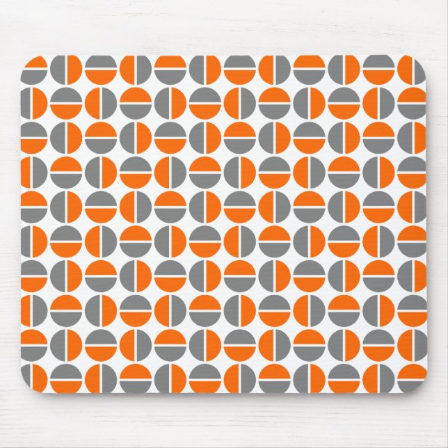 Rotating Circles - Orange and Gray Mouse Pad (Front)