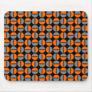 Rotating Circles - Orange and Gray on Black Mouse Pad
